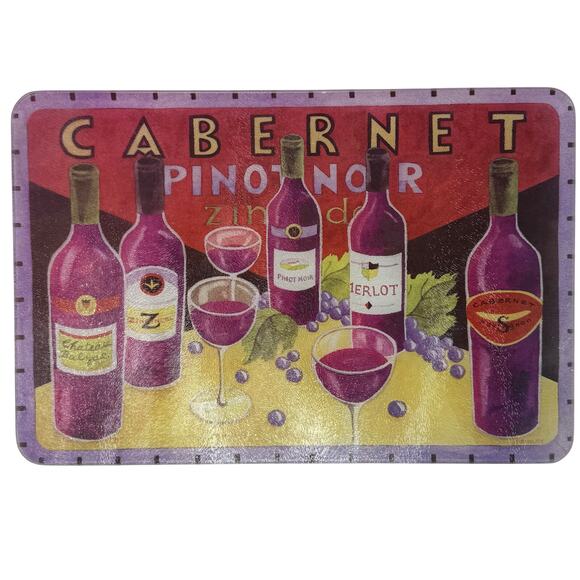 Cabernet Pinot Noir Tempered Glass Cutting Board - Picture 1 of 3